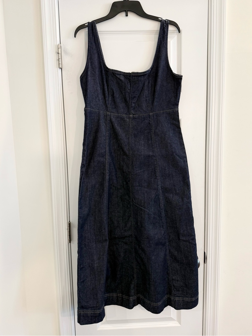 Old Navy Sleeveless Denim Midi Dress Size M Dark Wash